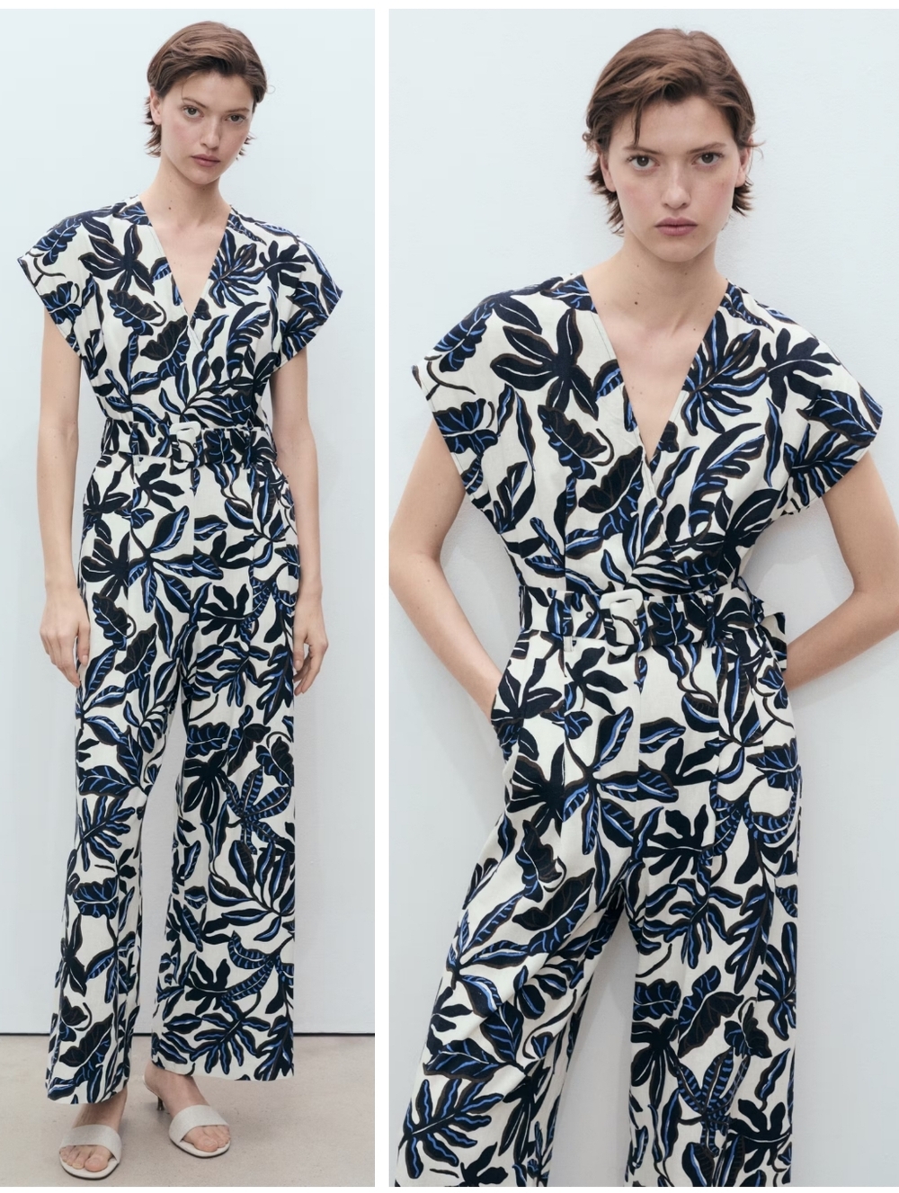 MANGO Linen Blend Jumpsuit